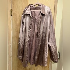 Mauve satin shirt from Pretty Little Thing